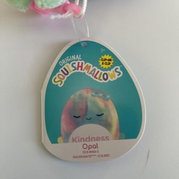 NEW 3.5” “Opal The Octopus” Kellytoy Squishmallow Keychain / Clip-On - Picture 2 of 3